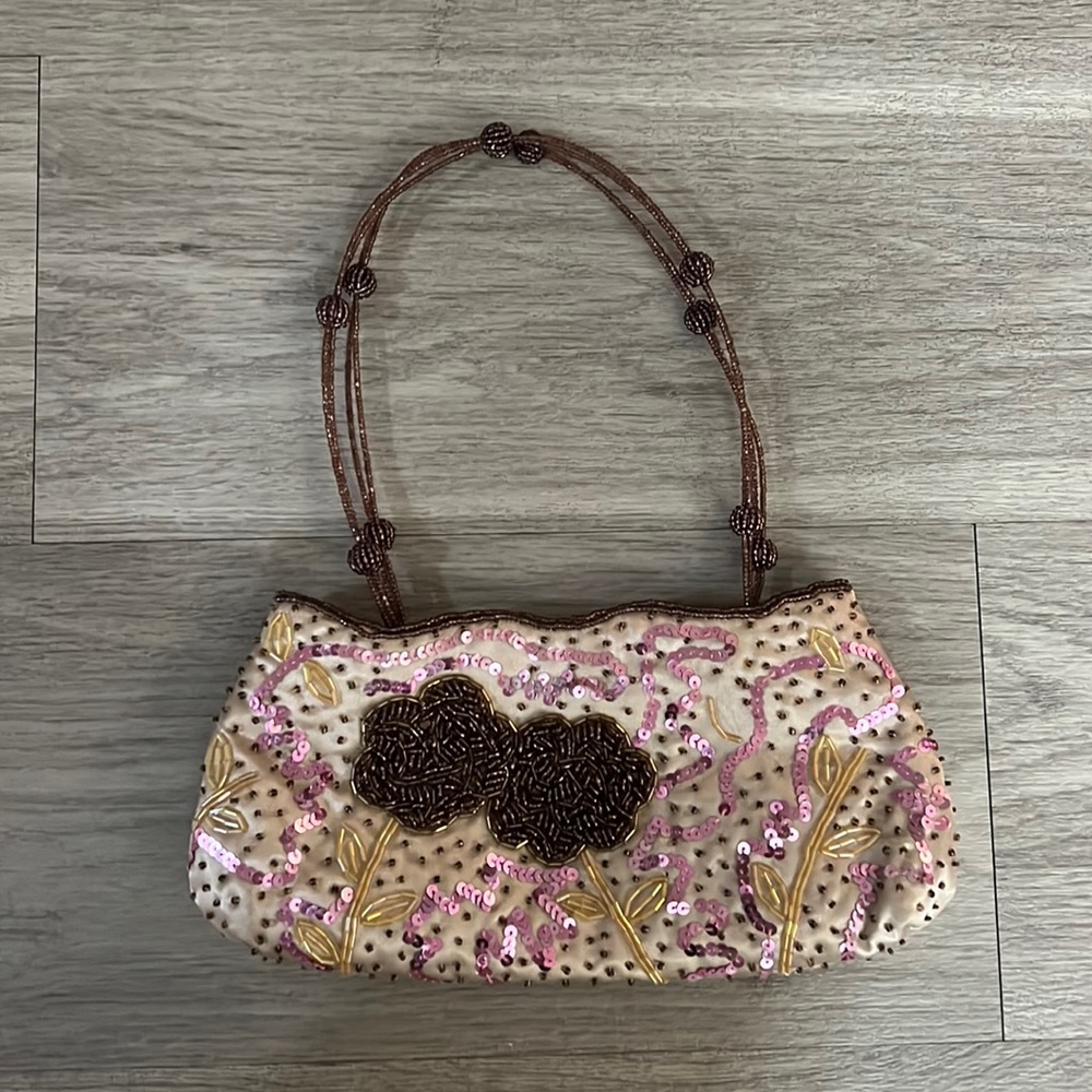 Jessica McClintock vintage flower beaded purse